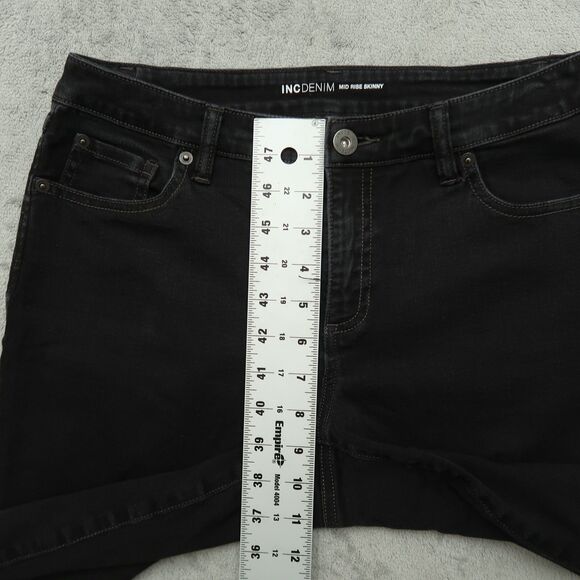 INC International Concepts Jeans Women's 4/27 Black Mid-Rise Skinny 28.5" Inseam - Picture 6 of 15